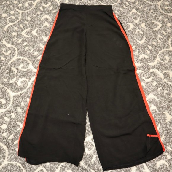 Black and Red Stripe Split Side Parachute Pants - Picture 8 of 10